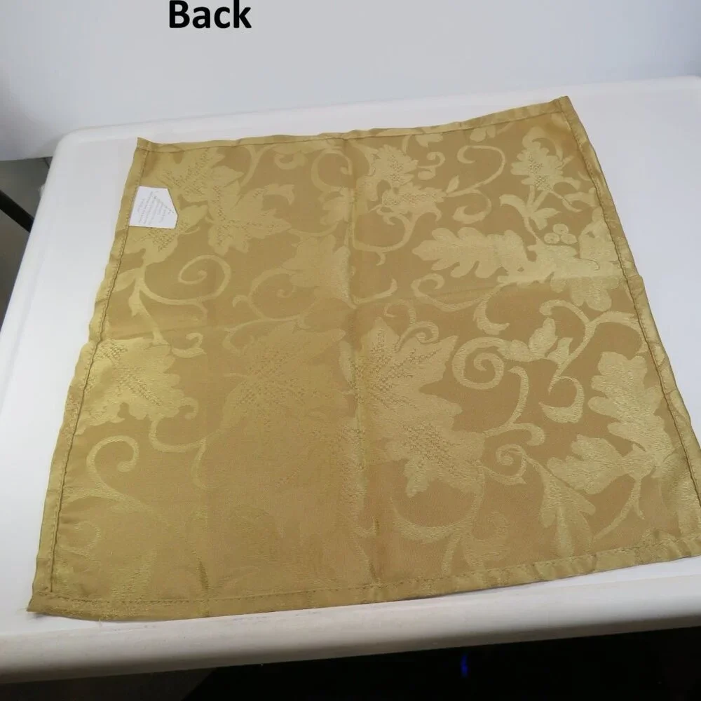 Vintage Gold Jacquard Fabric(4) Dinner Napkins 16.5x16.5